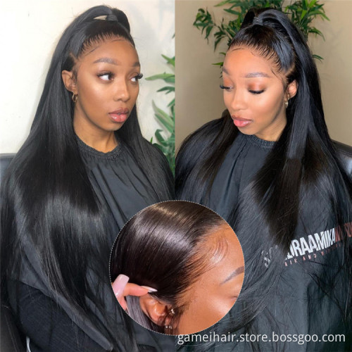 Straight Raw Peruvian Hair Transparent 360 Full Lace Wig Cheap Natural Virgin Human Hair Hd 360 Full Lace Wig For Black Women